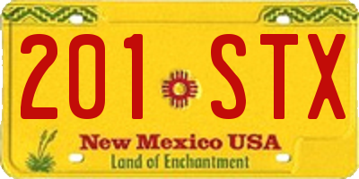 NM license plate 201STX