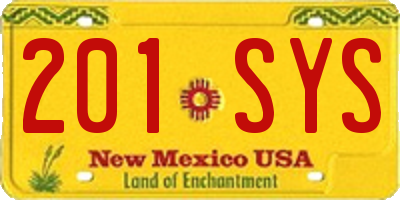 NM license plate 201SYS