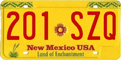 NM license plate 201SZQ