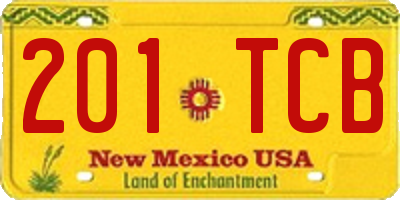 NM license plate 201TCB