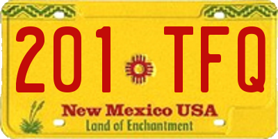 NM license plate 201TFQ