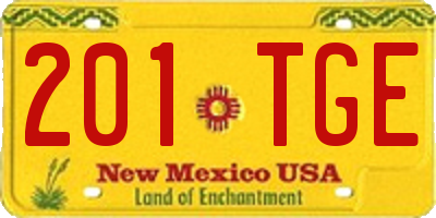 NM license plate 201TGE