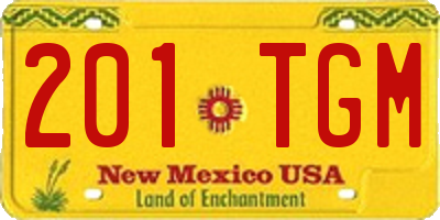 NM license plate 201TGM