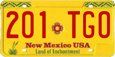 NM license plate 201TGO