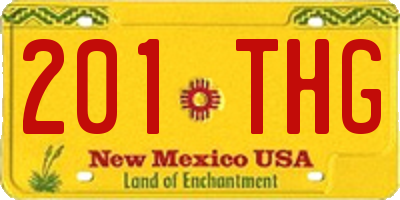 NM license plate 201THG