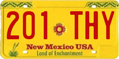 NM license plate 201THY