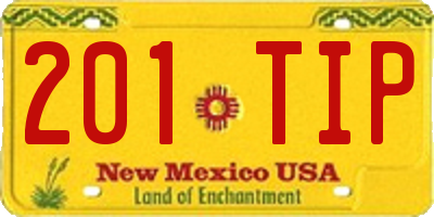 NM license plate 201TIP