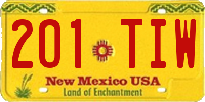 NM license plate 201TIW