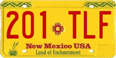 NM license plate 201TLF