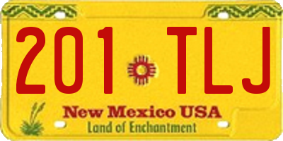 NM license plate 201TLJ