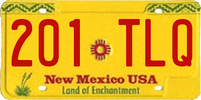 NM license plate 201TLQ