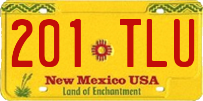 NM license plate 201TLU
