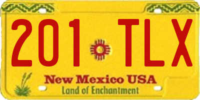 NM license plate 201TLX