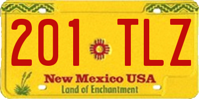 NM license plate 201TLZ