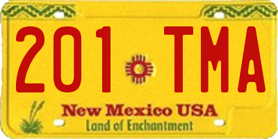 NM license plate 201TMA
