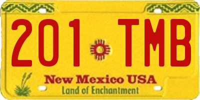 NM license plate 201TMB