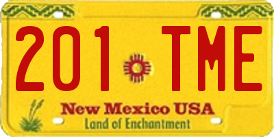 NM license plate 201TME