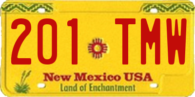 NM license plate 201TMW