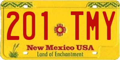 NM license plate 201TMY