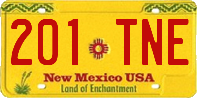 NM license plate 201TNE