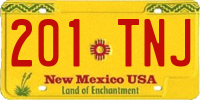 NM license plate 201TNJ