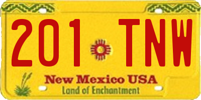 NM license plate 201TNW