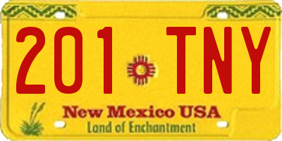NM license plate 201TNY