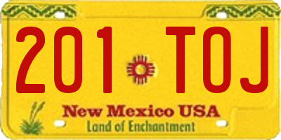 NM license plate 201TOJ