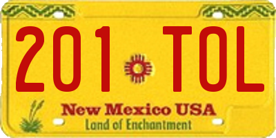 NM license plate 201TOL