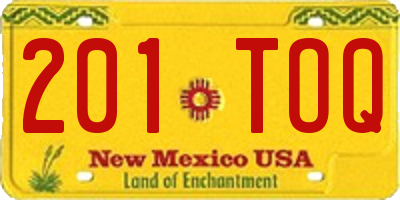 NM license plate 201TOQ