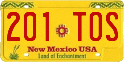 NM license plate 201TOS
