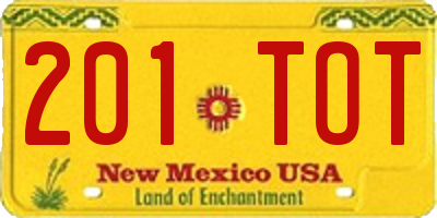 NM license plate 201TOT