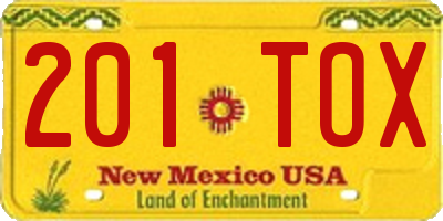 NM license plate 201TOX