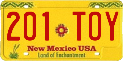 NM license plate 201TOY