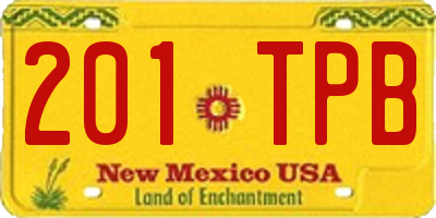 NM license plate 201TPB
