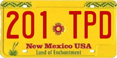 NM license plate 201TPD
