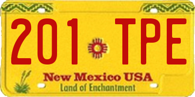 NM license plate 201TPE