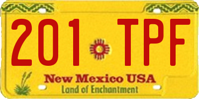 NM license plate 201TPF