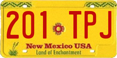 NM license plate 201TPJ
