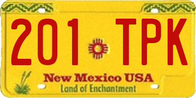 NM license plate 201TPK