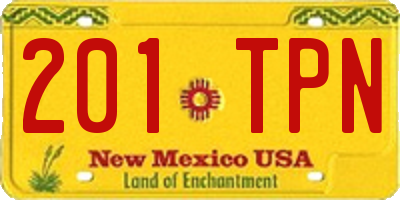 NM license plate 201TPN