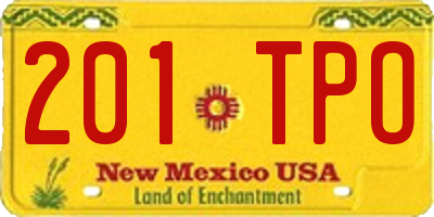 NM license plate 201TPO