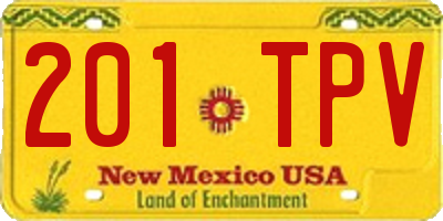 NM license plate 201TPV