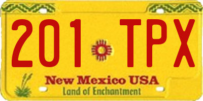 NM license plate 201TPX