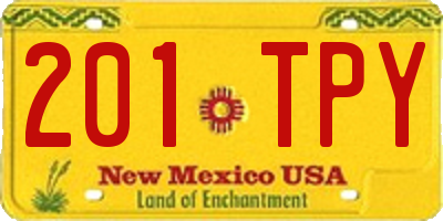NM license plate 201TPY