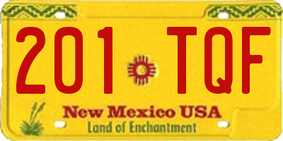 NM license plate 201TQF