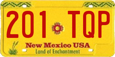 NM license plate 201TQP
