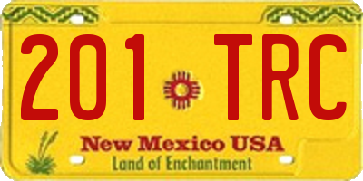 NM license plate 201TRC