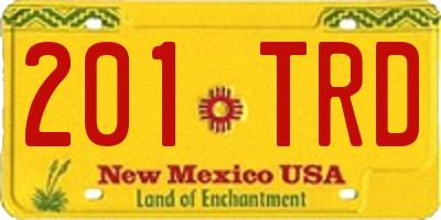 NM license plate 201TRD