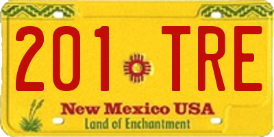 NM license plate 201TRE